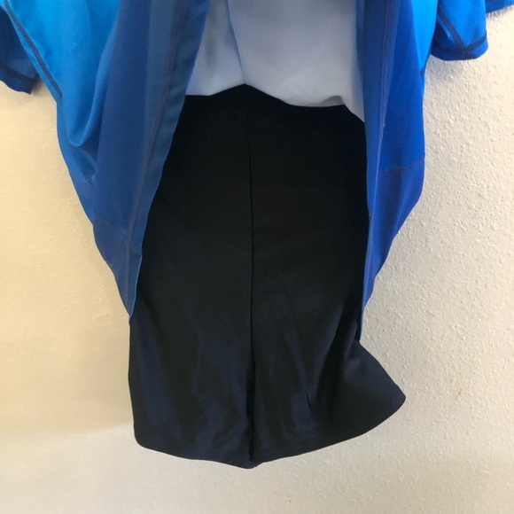 Joybik Blue Gradient Rashguard UPF50 With Black Swim Shorts Set Plus Size 3X/4X - Picture 4 of 16